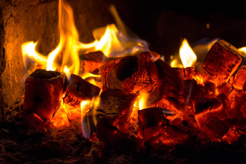 Coals in furnace