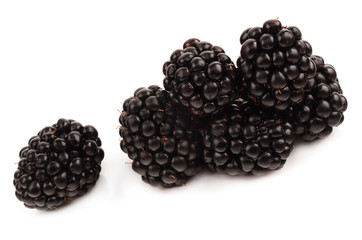 blackberries on a white background