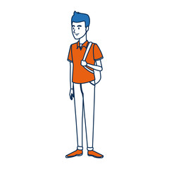 Fototapeta premium young man student standing cartoon person image
