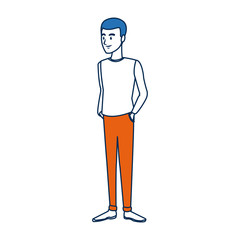 Fototapeta premium young man student standing cartoon person image