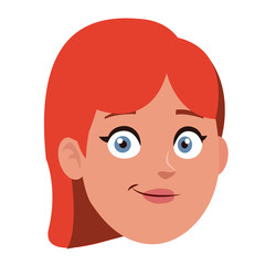 cartoon profile woman young office staff