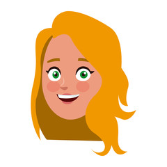 cartoon profile woman young office staff