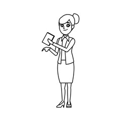 business woman showing paper document
