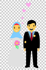 Obraz na płótnie Canvas Bride Couple Muslim and Muslimah (Islam People) 