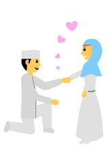 Obraz premium Bride Couple Muslim and Muslimah (Islam People) 