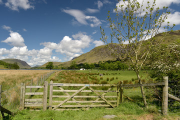 Fototapeta na wymiar Gate at head of Buttermere, English Lake District