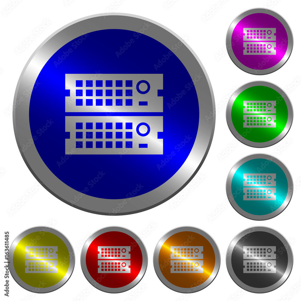 Poster rack servers luminous coin-like round color buttons