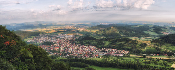 Fototapeta na wymiar Panoramic photo of Donzdorf, Baden-Württemberg, Germany