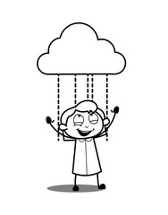 Happy Kid Girl Enjoying Rain