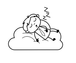 Tired Businessman Sleeping Illustration