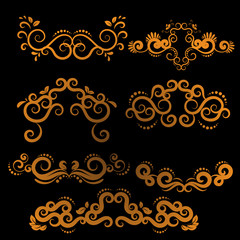 Golden luxury Vintage frames and scroll elements 9