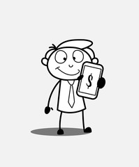 Happy Salesman Showing Online Earning Tips