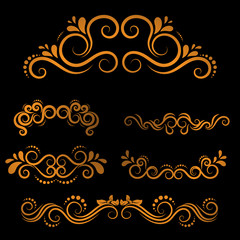 Golden luxury Vintage frames and scroll elements 2