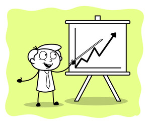 A Employee Presenting a Business Graph in Meeting