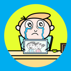 A Young Man Crying and Missing His Wife