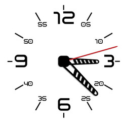 Simple black and white twentieth edition clock