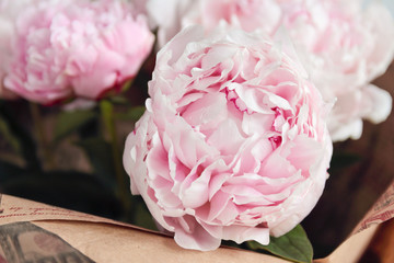 Bouquet of pink peonies