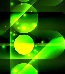 Vector glowing geometric shapes background