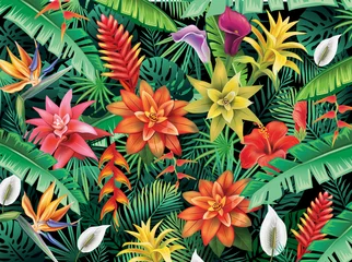 Hintergrund von tropischen Blumen © Viktoriia Protsak