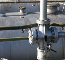 Large shut-off valve over the large fuel tank in the storage are