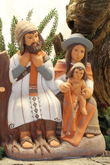 Peruvian family symbolizing the holy family of Jesus in earthenw © ChiccoDodiFC