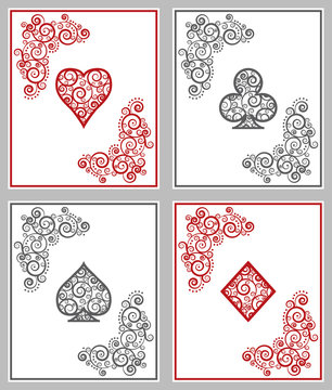 Casino Poker cards, vector illustration