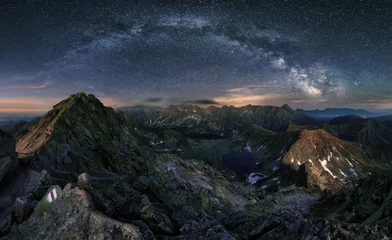 Foto op Canvas Melkweg over Tatra-bergpanorama, Poland © TTstudio