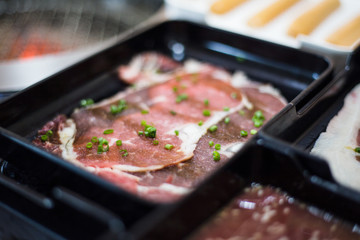meat and beef for Bar B Que  grill - selective focus