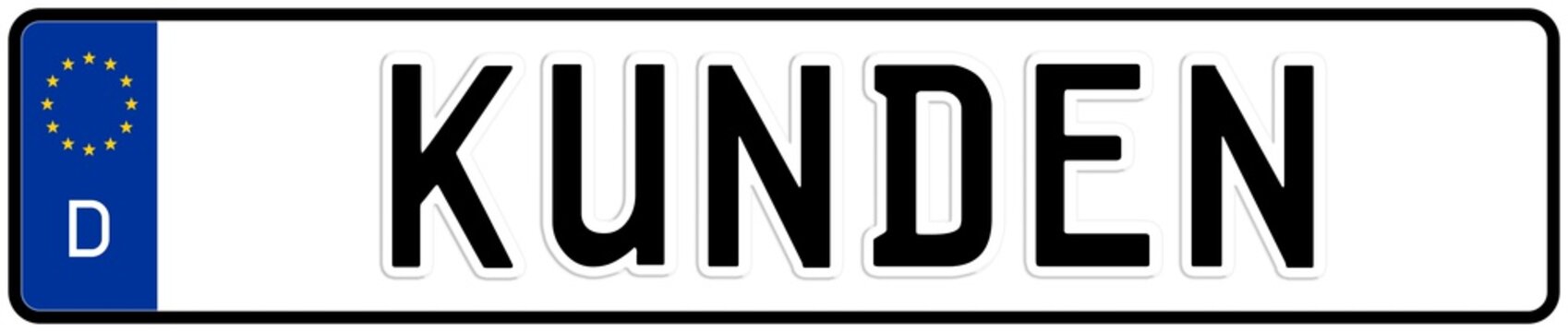 spkw21 SignPersonenKraftWagen spkw - Schrift: Kunden - Autokennzeichen - Parkplatz - Kundenparkplatz - (Original-Verh&auml;ltnis 520 X 110 mm) - banner xxl g5287