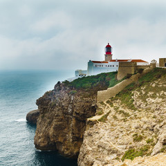 Fototapeta na wymiar Lighthouse Cabo de São Vicente, Algarve, Portugal