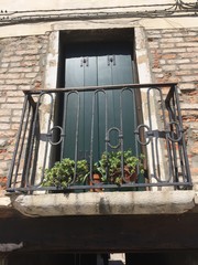 Fototapeta na wymiar A balcony in Venice - Venetian architecture (Venice, Italy)