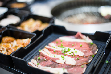 meat and beef for Bar B Que  grill - selective focus