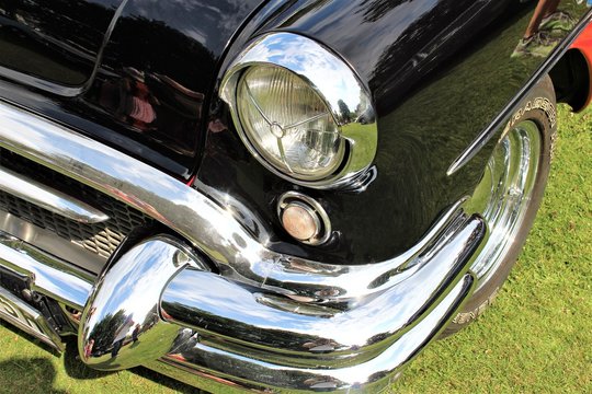 Classic us car, vintage, headlight 