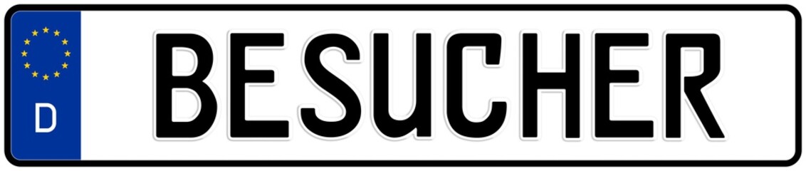 spkw22 SignPersonenKraftWagen spkw - Schrift: Besucher - Autokennzeichen - Parkplatz - Besucherparkplatz - (Original-Verhältnis 520 X 110 mm) - banner xxl g5288