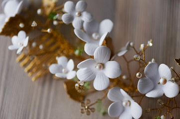 Hair ornament for the bride hairstyle, handmade. Wedding accessories