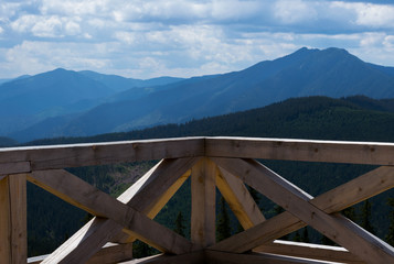 Fototapeta na wymiar Mountain view from balcony 