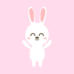 cute rabbit , easter bunny , funny animal cartoon vector illustration.