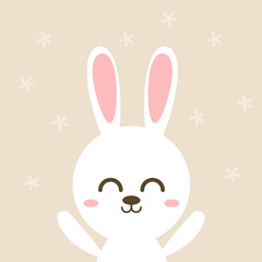 cute rabbit , easter bunny , funny animal cartoon vector illustration.