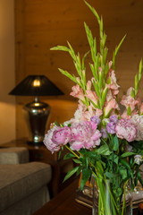 Flower decoration in hotel room