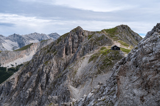 Top of the Austrian mountains near Innsbruck panoramic photo