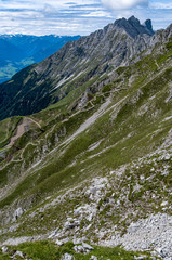 Fototapeta na wymiar Slope of the Austrian Mountains near the Innsbruck