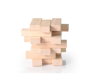 playing  wood blocks stack game