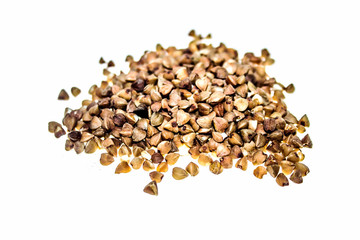Buckwheat on white background