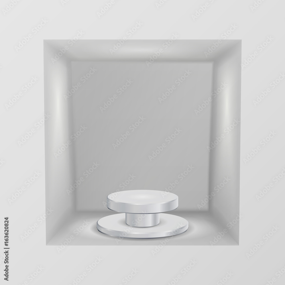 Aufkleber empty showcase, niche vector. abstract clean empty shelf, niche in the wall. good for presentations.