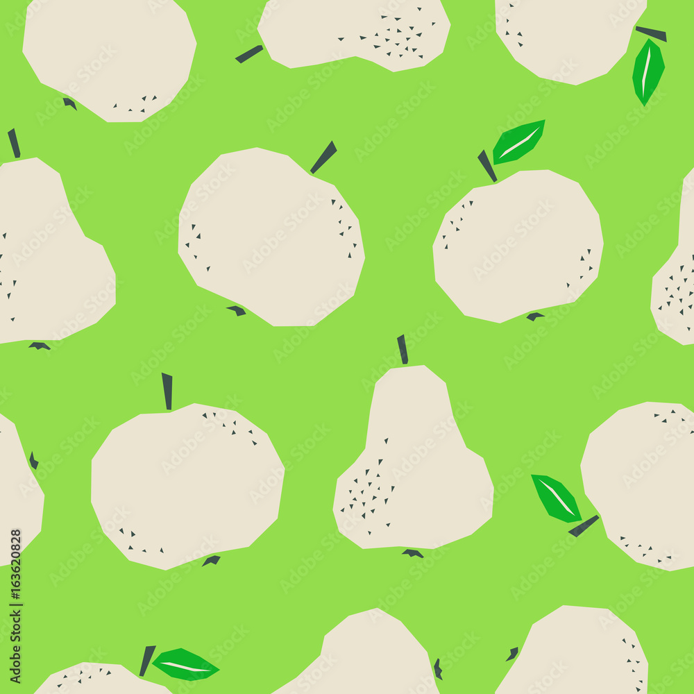 Aufkleber seamless pattern with apples and pears