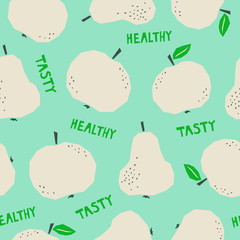 seamless pattern with apples and pears