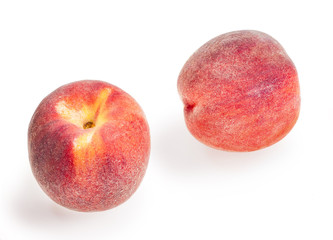 Juicy peach isolated on white background