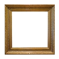 Fototapeta premium Gold square frame for pictures, mirrors or photos