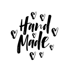 Hand made - hand lettering calligraphic inscription for sticker or label