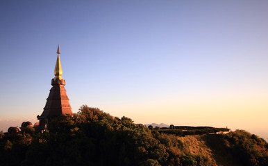 Phramahathat Napamathanidol and Phramahathat Napaphol Bhumisiri Stupa.
Bhddhist Stupa on the top of Doi Inthanon Mountain, Chaingmai, Thailand
